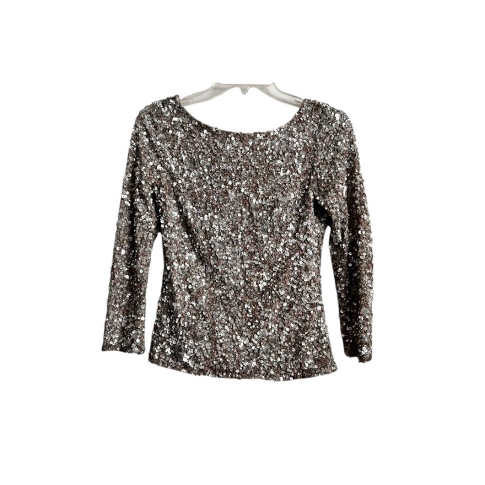 Theia Couture Sequin 3/4 sleeve top